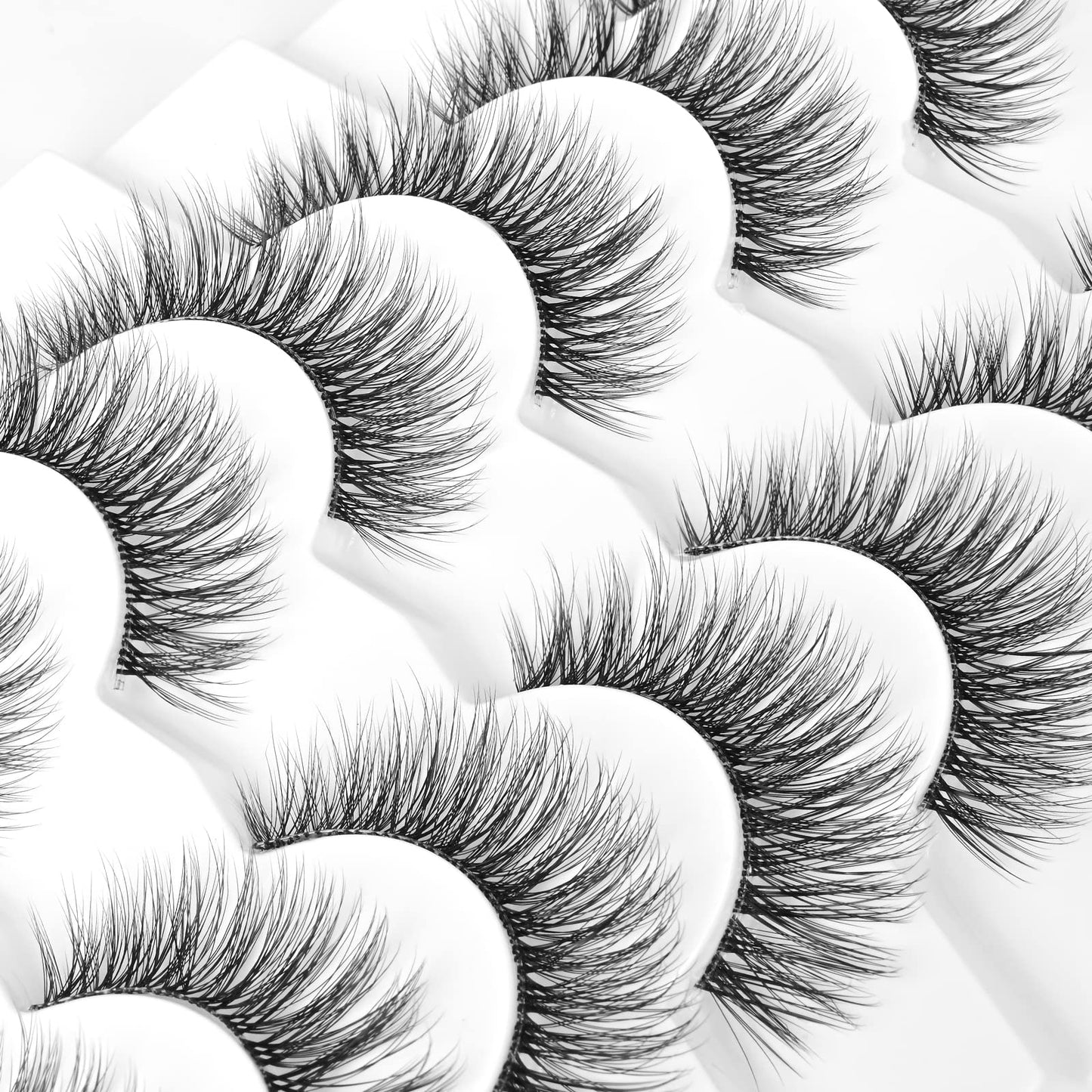 Natural Lashes False Eyelashes Wispy Natural Faux Mink Lashes Jiocolor 7 Pairs Light Volume Fake Eye Lashes DJ-15 Beauty and Personal Care Jiocolor