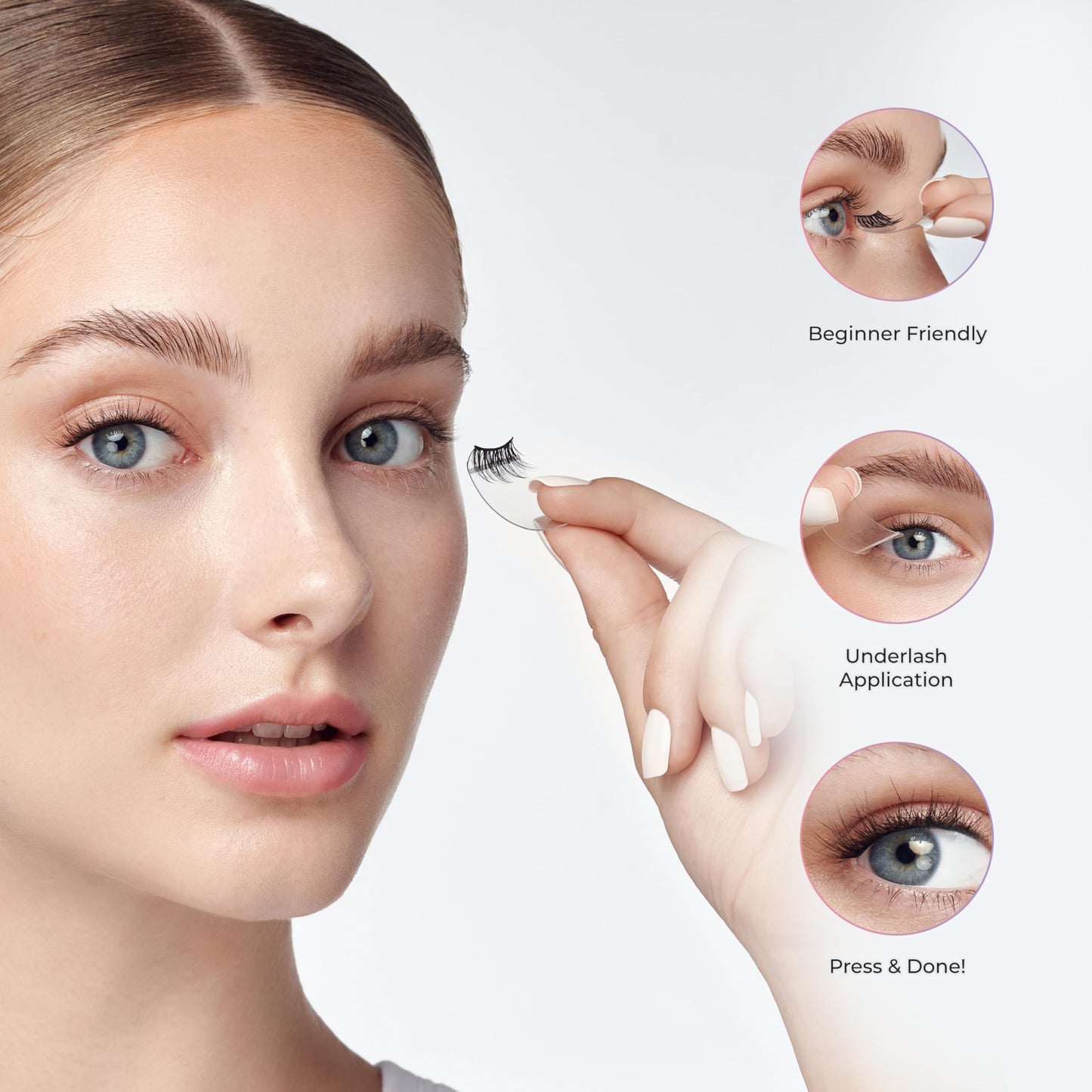 KISS imPRESS Falsies Easy Tab Press On Self Adhesive Eyelashes, Black, 'Black Wispy', 1 Pair of 5mm-11mm Inner Natural Volume Eyelash Clusters & 1…