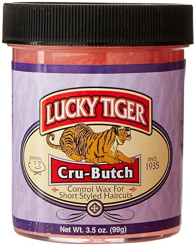 Lucky Tiger Cru-Butch Control Wax (3.5 oz) - Premium Hair Styling Wax for Crew Cuts, Buzz Cuts & Short Hairstyles - Strong Hold, Matte Finish