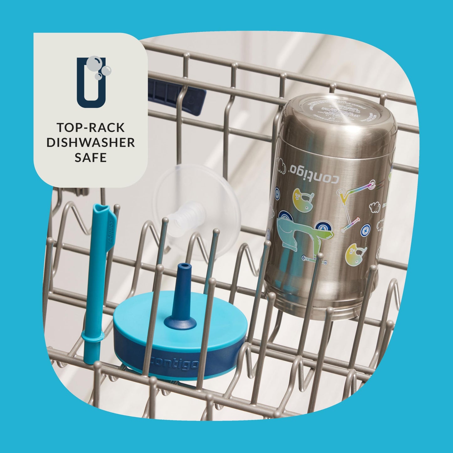 Contigo Leighton Straw Tumbler, 12 oz, Juniper (Scootin)