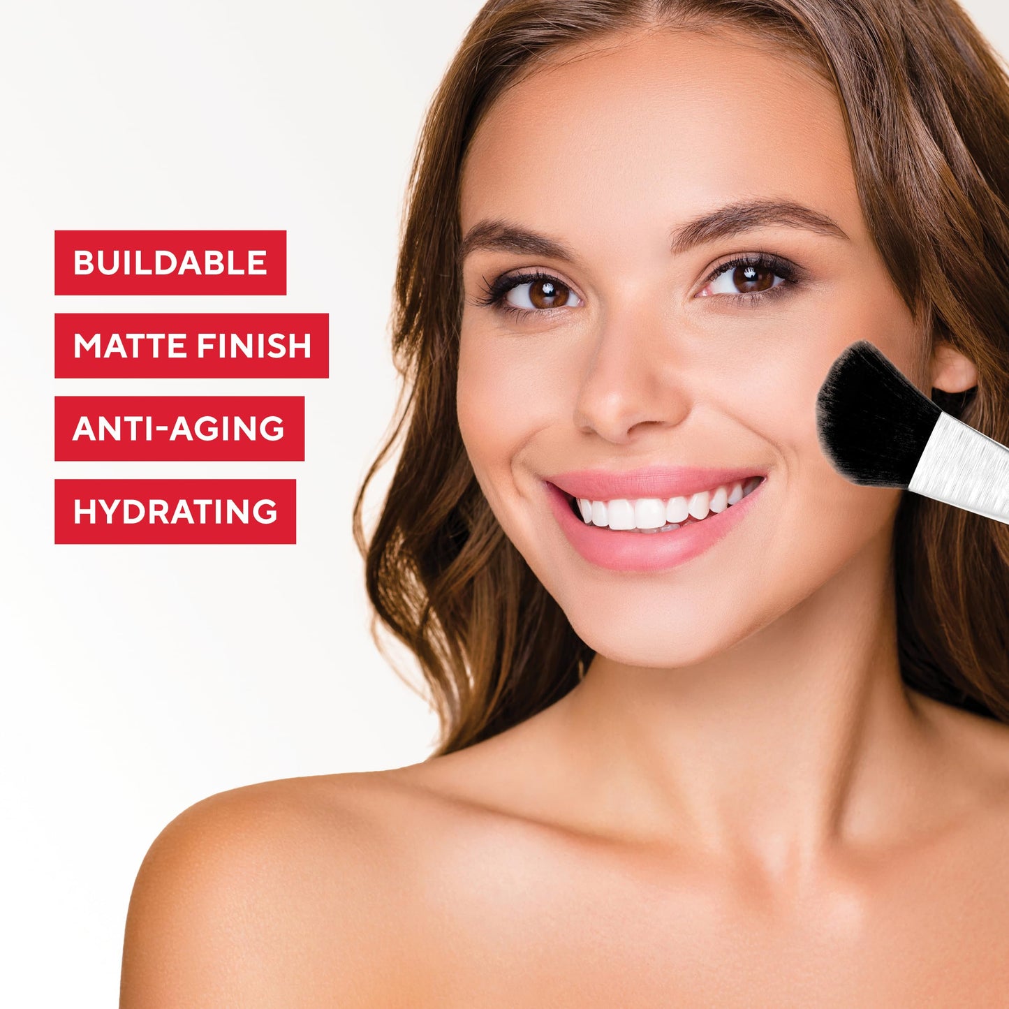 MIRABELLA - Invincible for All Pure Press Foundation, HD-Finish Pressed Powder, Buildable Mineral Pressed Powder Compact with Jojoba & Triglyceride