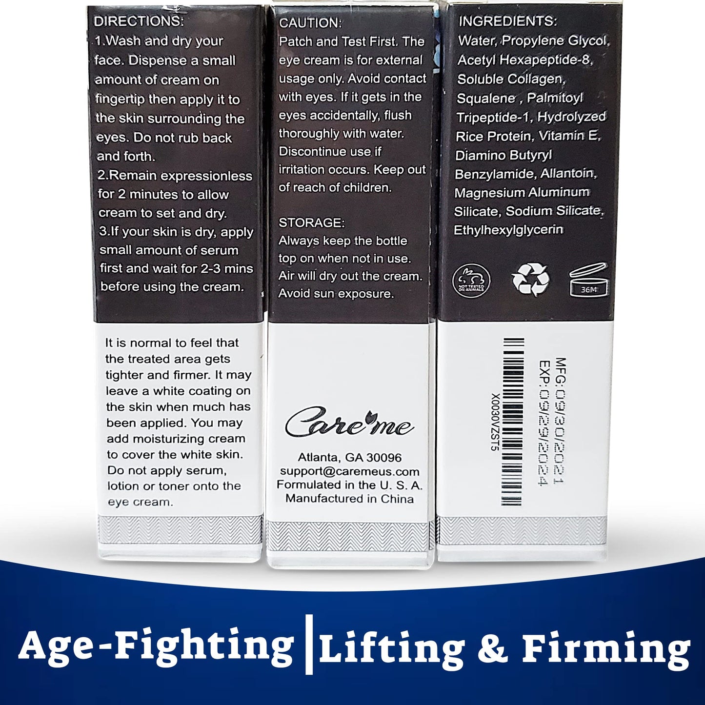 Care Me Eye Tightening Cream – Instant Eye Bag & Wrinkle Remover, Puffiness Reducer & Face Tightener for Men & Women, 10ml