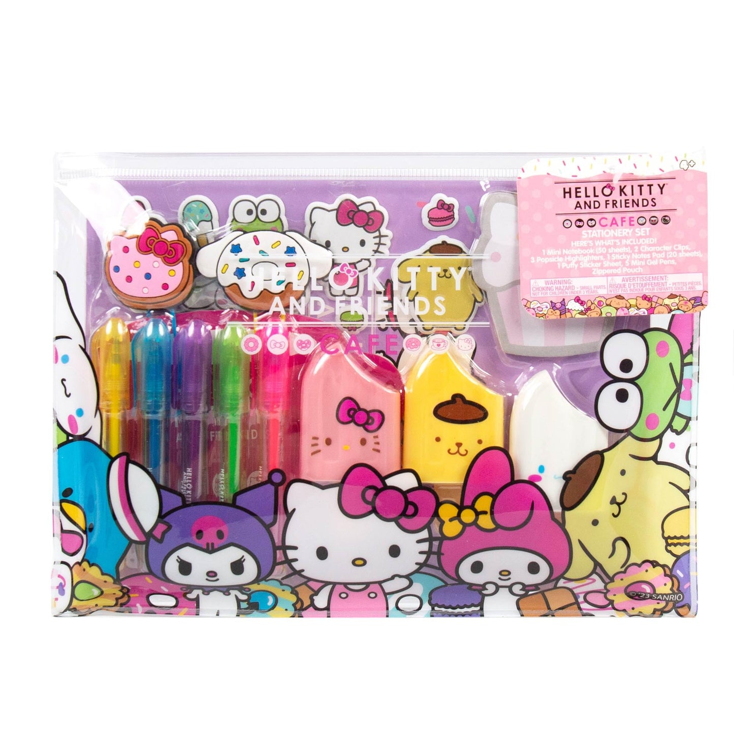 Hello Kitty 22-Pc Kawaii Stationery Set – Cute Sanrio School Supplies with Notebook, Pens, Stickers & More, Collectible Gift for Ages 4+