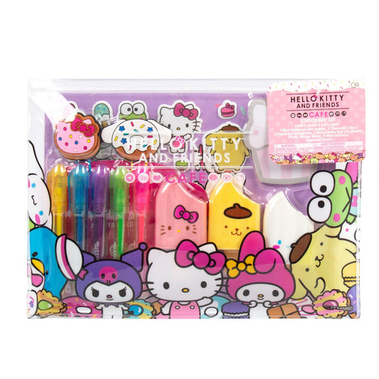 Hello Kitty 22-Pc Kawaii Stationery Set – Cute Sanrio School Supplies with Notebook, Pens, Stickers & More, Collectible Gift for Ages 4+