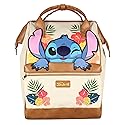Disney Lilo And Stitch Backpack 3D Character Embroidered Floral Design Faux Leather Travel Tote Bag