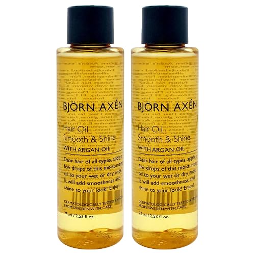Hair Oil Smooth and Shine - Argan Oil by Bjorn Axen for Unisex - 2.53 oz Oil - Pack of 2