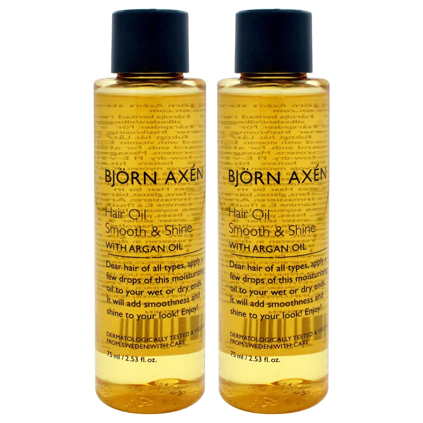 Hair Oil Smooth and Shine - Argan Oil by Bjorn Axen for Unisex - 2.53 oz Oil - Pack of 2