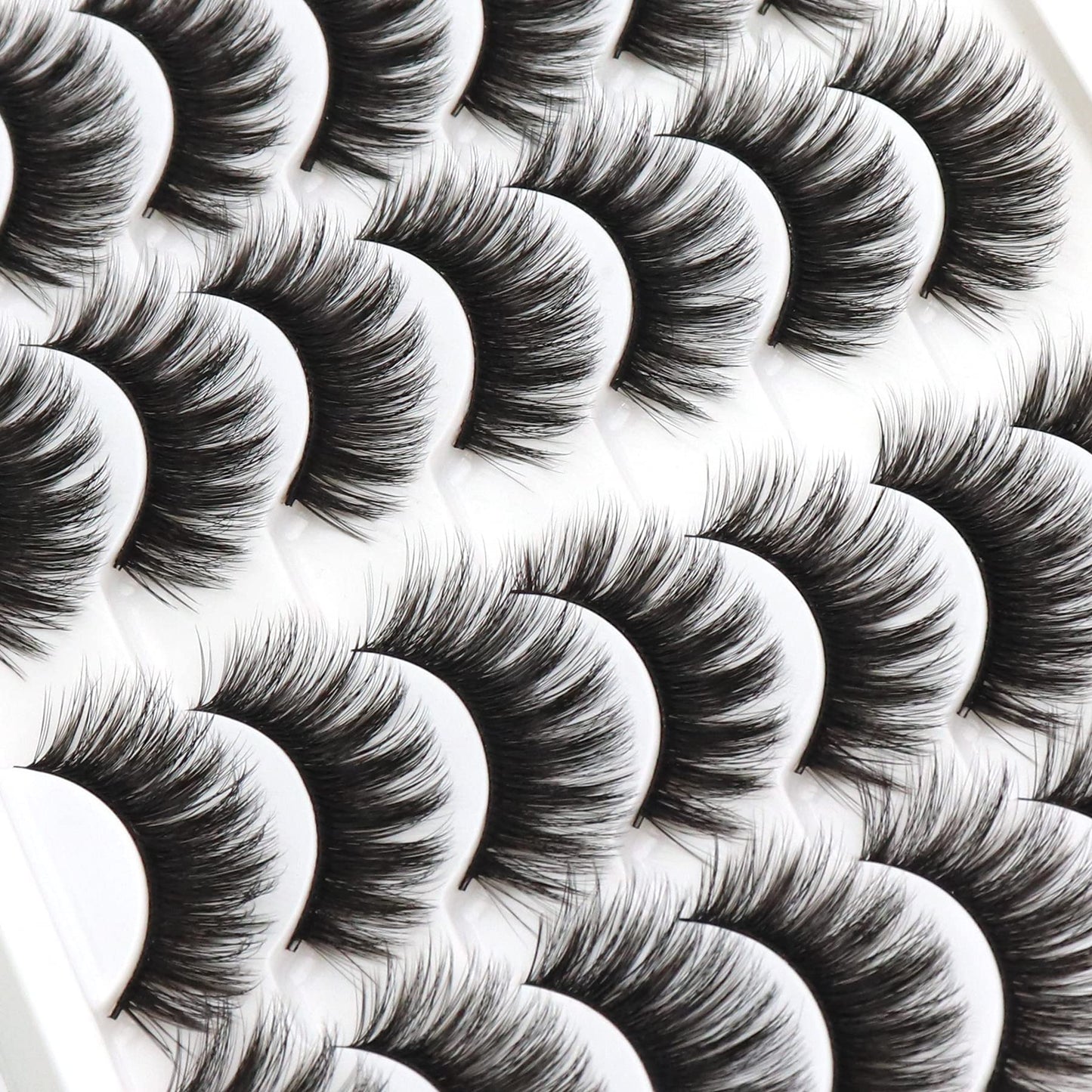 Losha Eyelashes Natural Look Faux Mink Lashes Pack Handmade Fluffy False Eyelashes 14 Pairs Eye Lashes (70) Beauty and Personal Care Losha