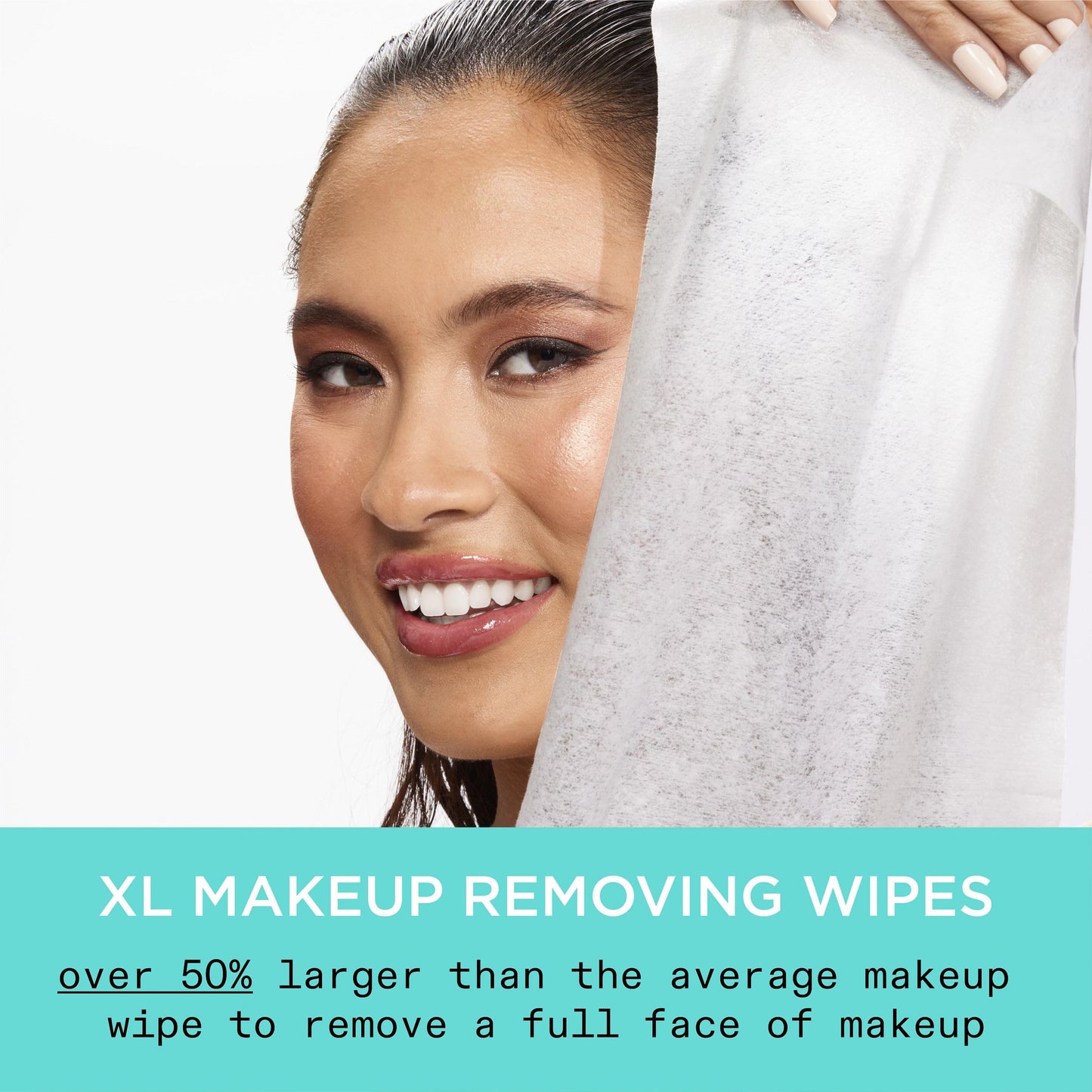 Real Techniques Real Clean XL Hydrating Facial Wipes, Infused With Hyaluronic Acid, Dual-Usage Cleansing Wipes Repair Skin & Gently Remove Makeup