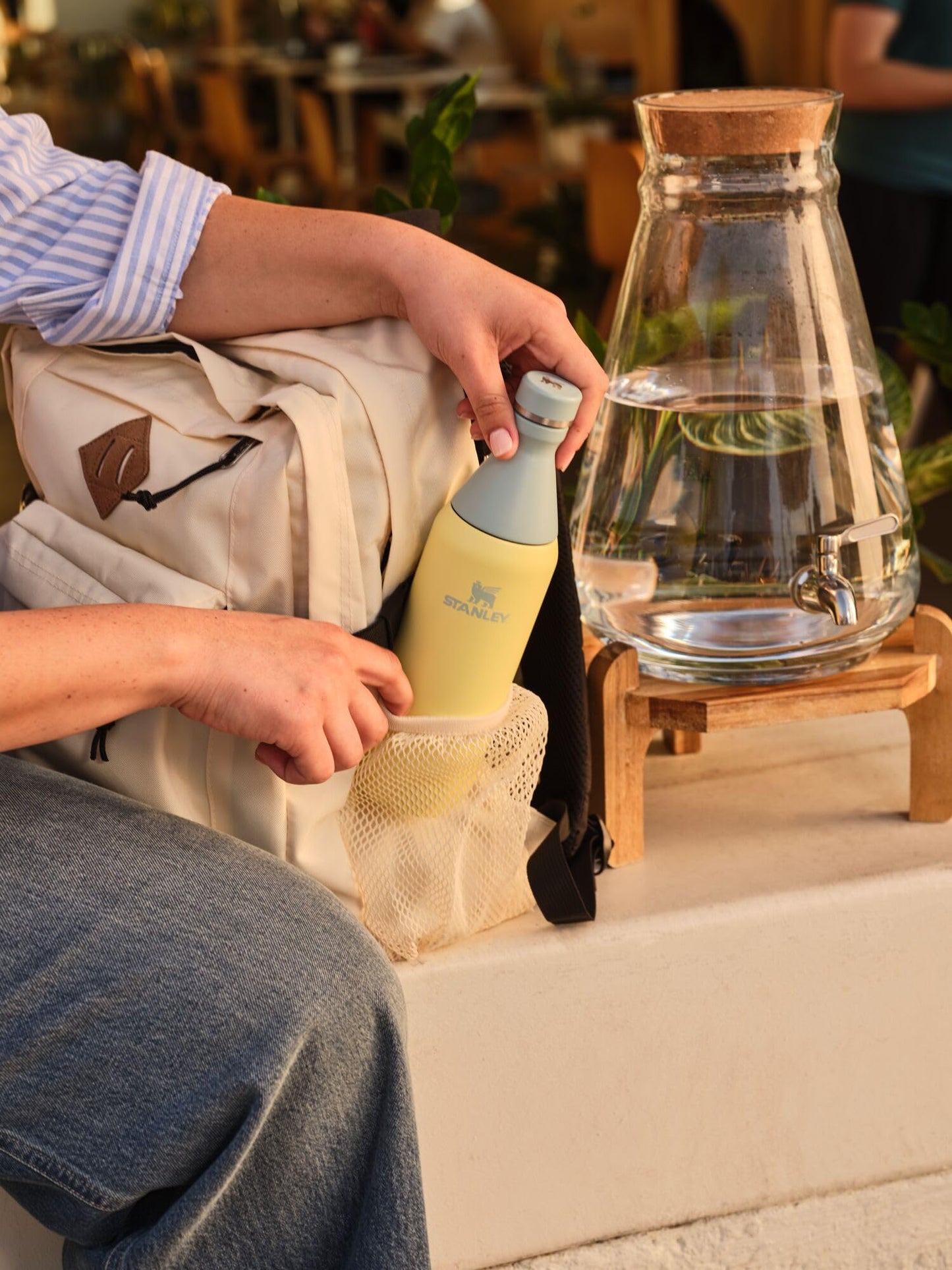 Stanley All Day Slim Bottle 20 oz | Twist On Lid with Leakproof Seal | Slim Design for Travel & Gym | Insulated Stainless Steel | BPA-Free | Pomelo