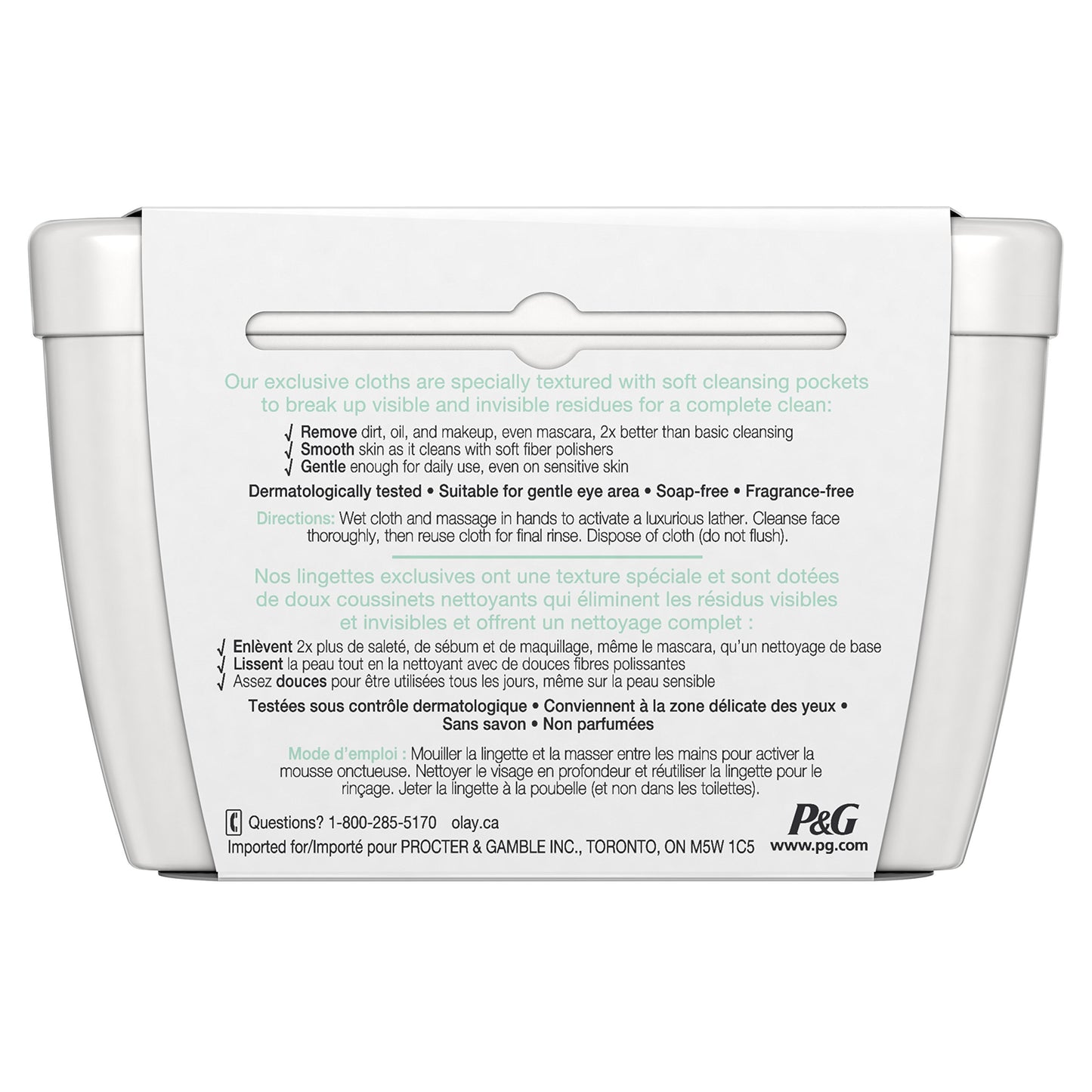 Olay Daily Sensitive Cleansing Cloths Tub with Aloe Extract Makeup Remover, 33 ct