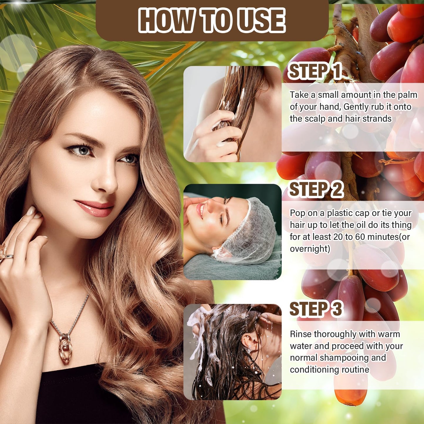 Andreyt Raw Batana Oil for Hair Growth, 100% Natural Pure Dr. Sebi Batana Oil from Honduras, Prevent Hair Loss, Promotes Hair Growth and Thickness