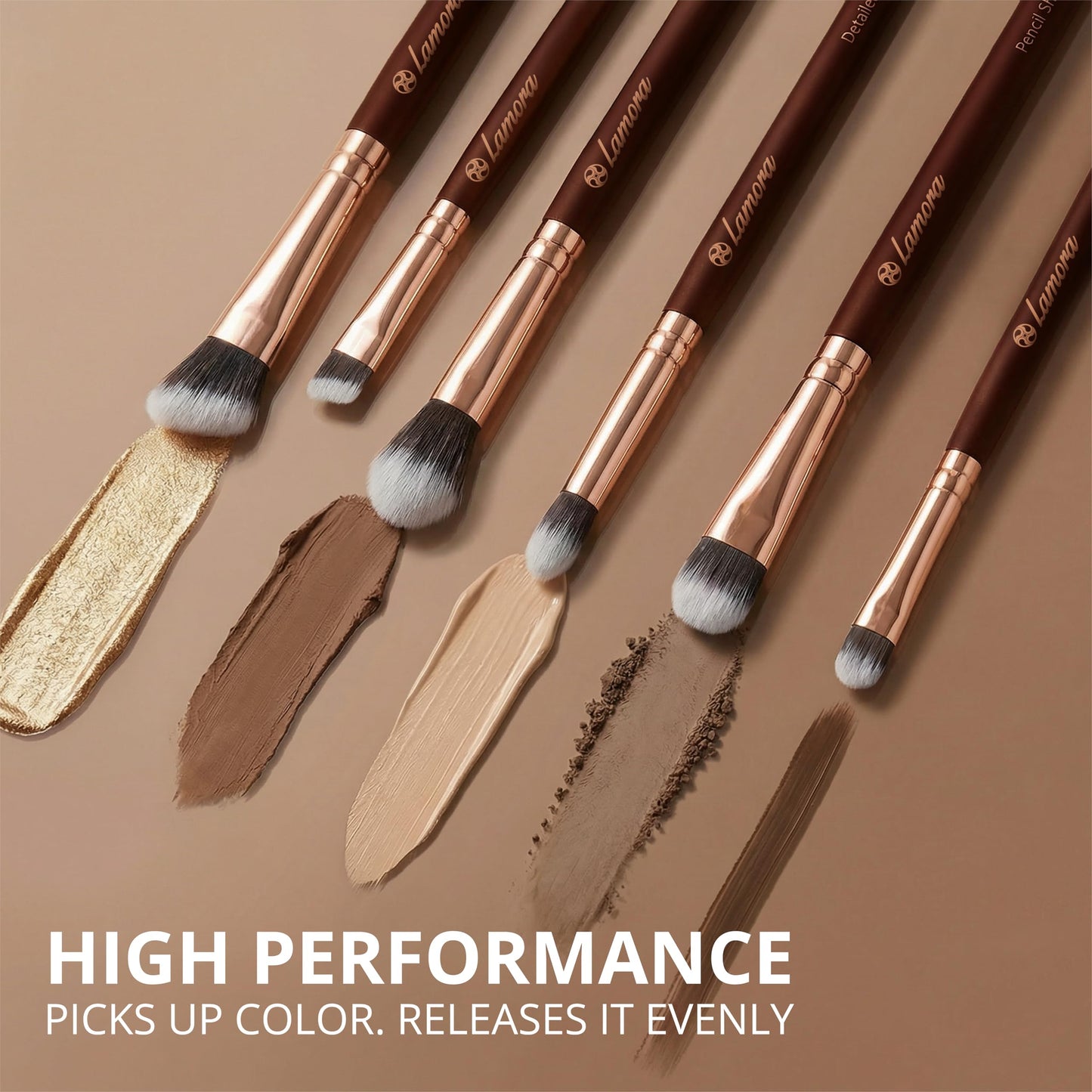 Eye Makeup Brushes Eyeshadow Brush Set - 7pcs Soft Synthetic Eyeshadow Blending Brush Kit - For Blending Eyeshadow, Eyeliner, Crease, Eyebrow - Long