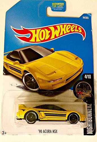 Hot Wheels 2017 Nightburnerz 90 Acura NSX 94/365, Yellow