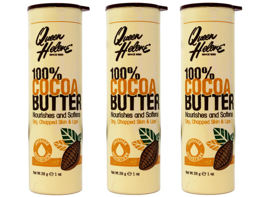 Queen Helene 100% Cocoa Butter Stick - Nourishes & Softens Dry, Chapped Skin and Lips - On-the-Go Tube - 1 oz (Pack of 3) Beauty and Personal Care Queen Helene