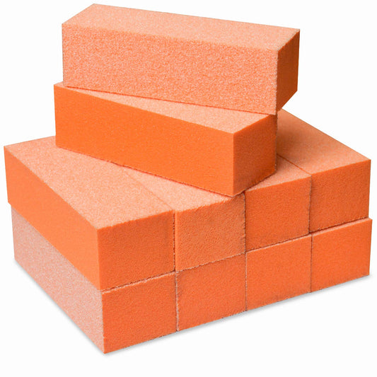 Maccibelle Durable Nail Buffer Sanding Block 60/100 Grit Orange Buffer for Buffing File Acrylic Polygel Artificial Dip System Fingernails, Pedicure