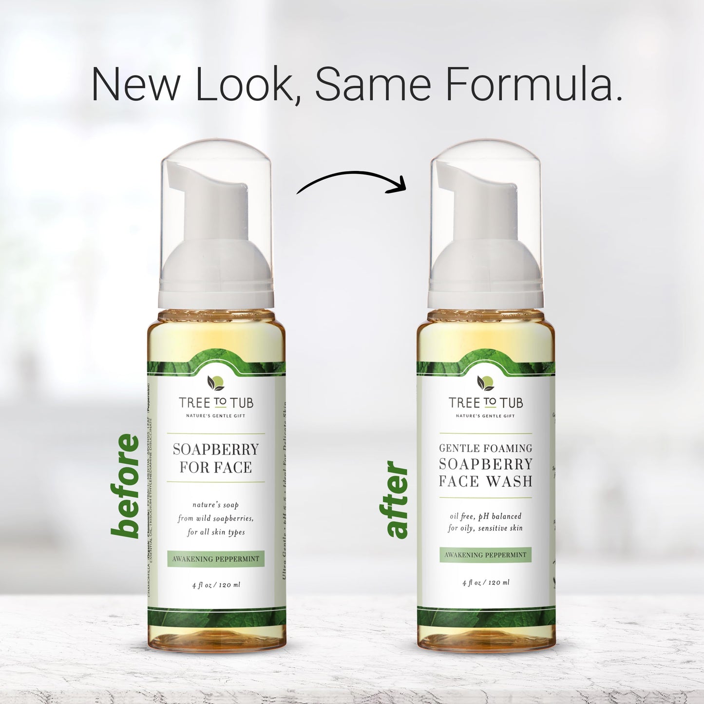 Tree to Tub Sensitive Skin Face Wash for Oily or Combination Skin - Gentle Tea Tree Face Cleanser for Women & Men, Oil Free Daily Foaming Facial
