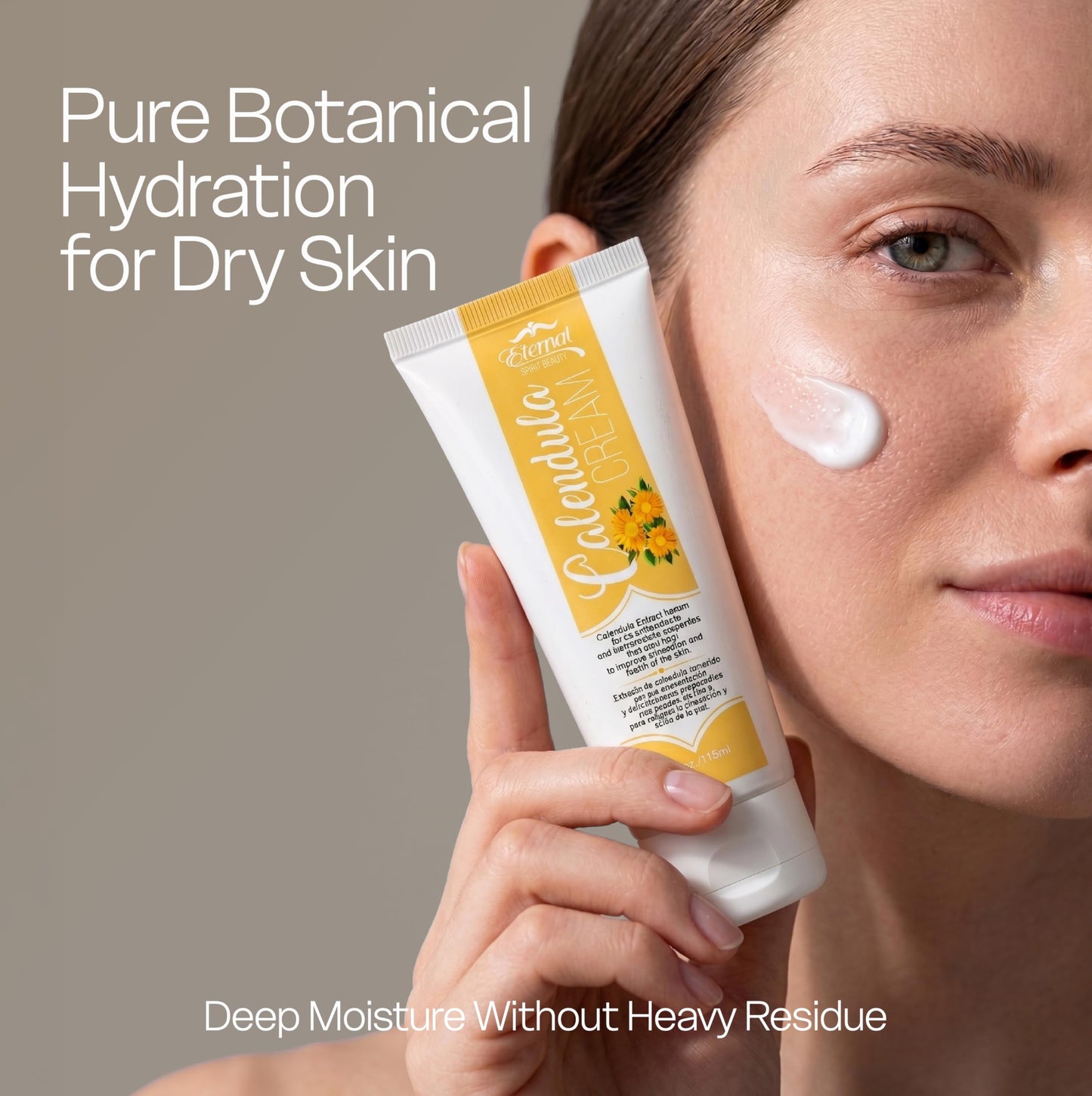 Eternal Spirit Beauty Calendula Cream - Soothing Skin Moisturizer with Calendula Officinalis Extract, Squalane & Hyaluronic Acid - Hydrating Body