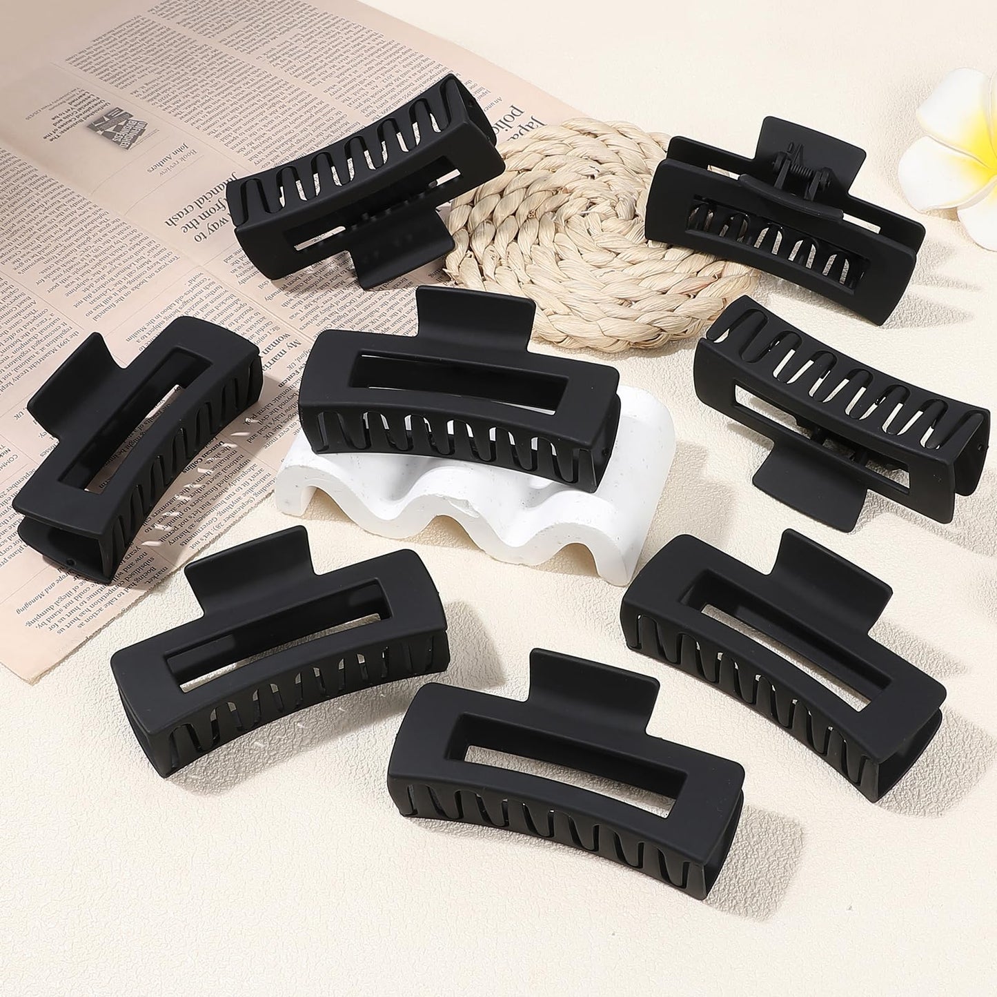 4.1 Inch Large Hair Claw Clips 8 Pcs Rectangle Big Hair Clips for Thick Hair Nonslip Claw Acrylic Banana Jaw Clips Hair Accessories for Women Beauty and Personal Care CHANDAT