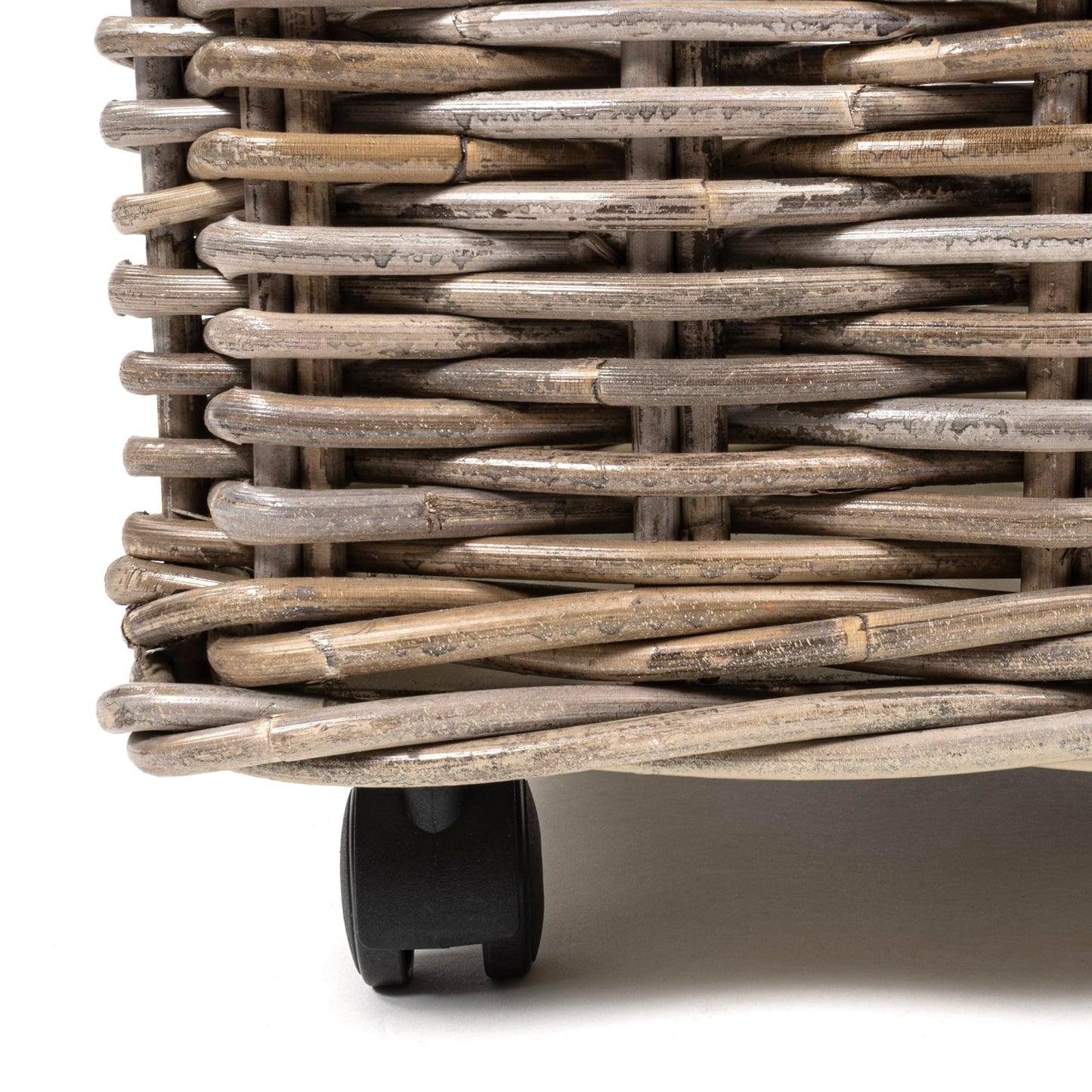 happimess BSK1001A Yael Coastal Hand-Woven "STORAGE" Rattan Basket with Wheels and Handles for Storage and Decoration in Bedroom, Living Room…