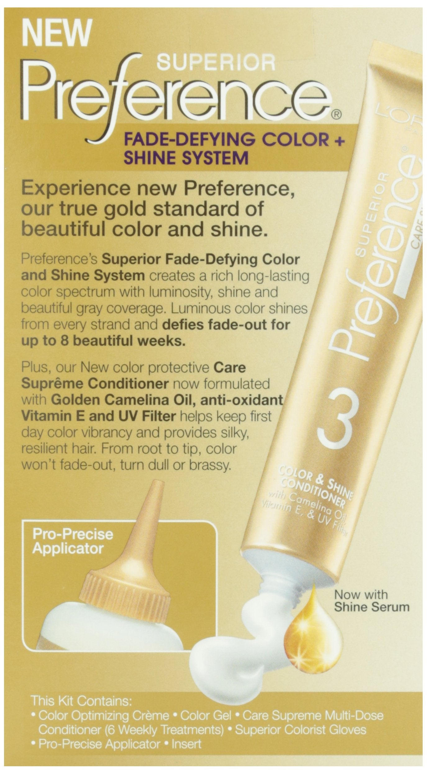 L’Oreal ParisSuperior Preference Fade-Resistant Conditioning Colorant, Level 3 Permanent, Soft Black/Natural 3 (Pack of 3)