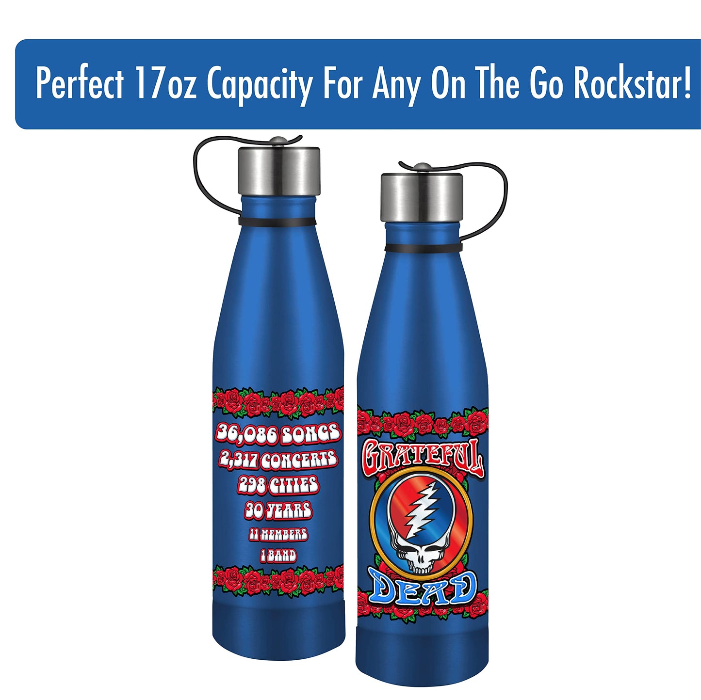 ICUP Grateful Dead Steal Your Face One Band 17 oz Stainless Steel Pin Bottle