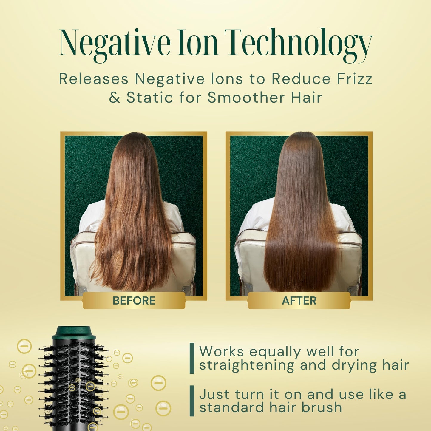 Asani Hot Air Brush - Multipurpose Blow Dryer Brush with Interchangeable Heads, Heated Round Brush for Curling or Straightening, Volumizer and Styling