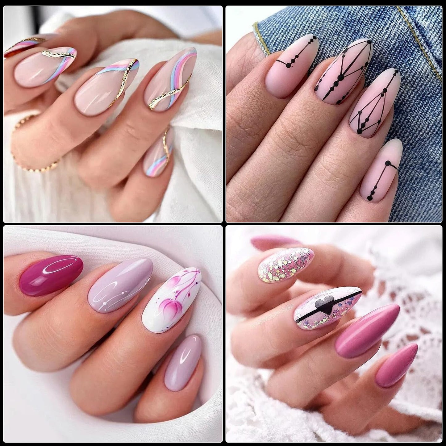 Cycullinyt 550pcs Stiletto Soft Gel Nail Tips, 11 Sizes Long Stiletto Nails Full Cover Acrylic Press on False Nail Tips No Trace for Beginners