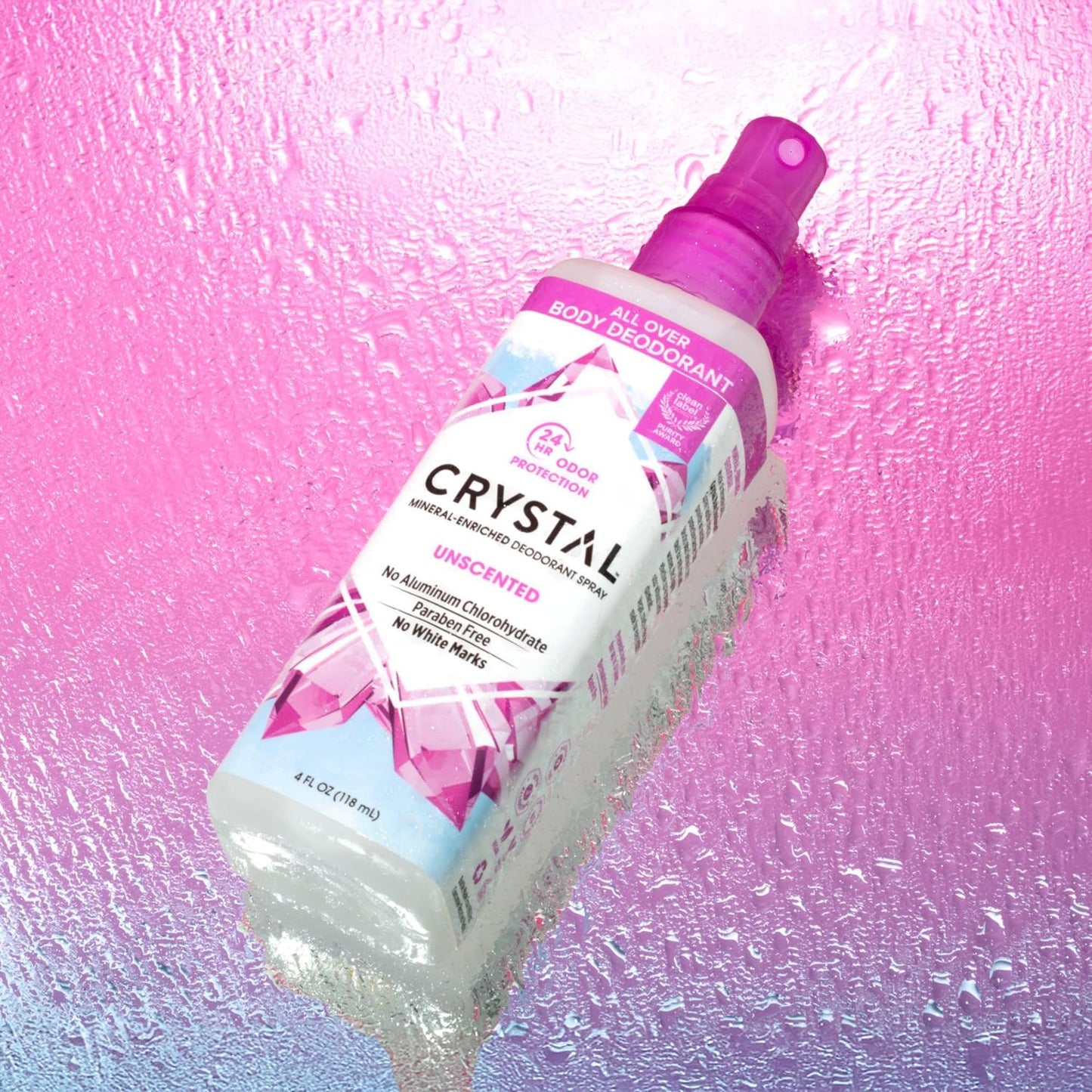 Crystal Essence Mineral Deodorant Spray, Unscented, All Over Body Deodorant, 4 Fl Oz Beauty and Personal Care Crystal Essence