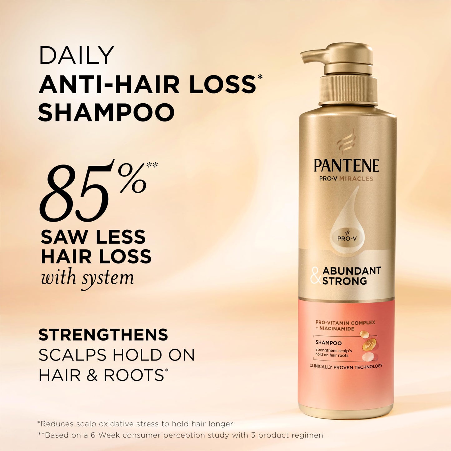 Pantene Abundant & Strong Shampoo, Strengthens Scalp's Hold on Hair Roots, 13.5 oz Beauty and Personal Care Pantene