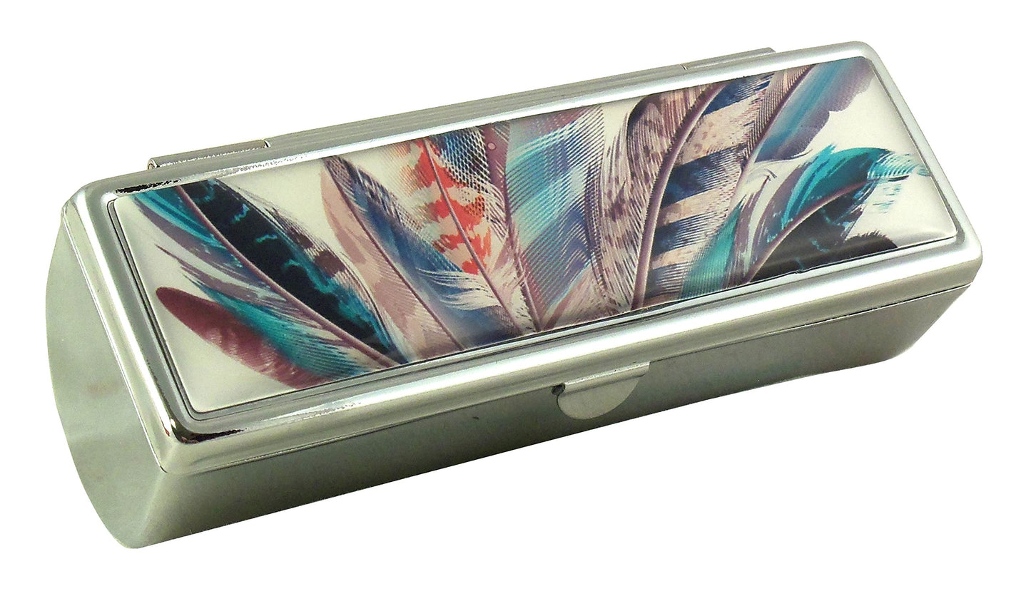 Houder Designer Lipstick Case with Mirror for Purse - Decorative Lipstick Holder with Gift Box - Velvet Lined - Protect Your Lipsticks in Style