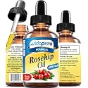 MYVIDAPURE Rosehip Oil Vitamin A, Vitamin C, Vitamen E for Wrinkles, Scars, Stretch Marks, Face, Body, Hair, Lip Care. (1 Fl Oz)