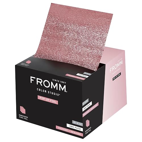 Fromm Pop Up Hair Foils, Light Pink Foils, Cosmetology Supplies, Hairstylist Essentials, Lightweight, Ideal for Highlighting and Coloring, Precut, 5"