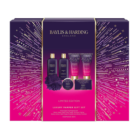 Baylis & Harding Gift Set for Women - Pamper Present for Body & Skincare - Moonlight Fig - 7-Pack Beauty and Personal Care Baylis & Harding