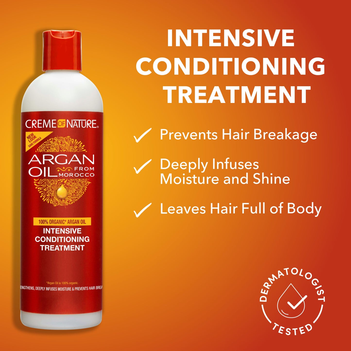 Creme of Nature Argan Oil from Morocco Sulfate-Free Moisture and Shine Shampoo and Intensive Conditioning Treatment Set, Hydrating Shine-Enhancing