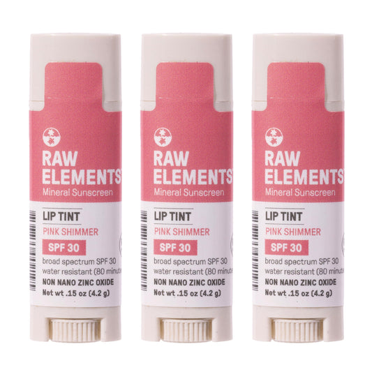 Raw Elements Organic Pink Lip Shimmer Zinc Oxide SPF 30+, 0.15 oz (Pack of 3) Beauty and Personal Care Raw Elements