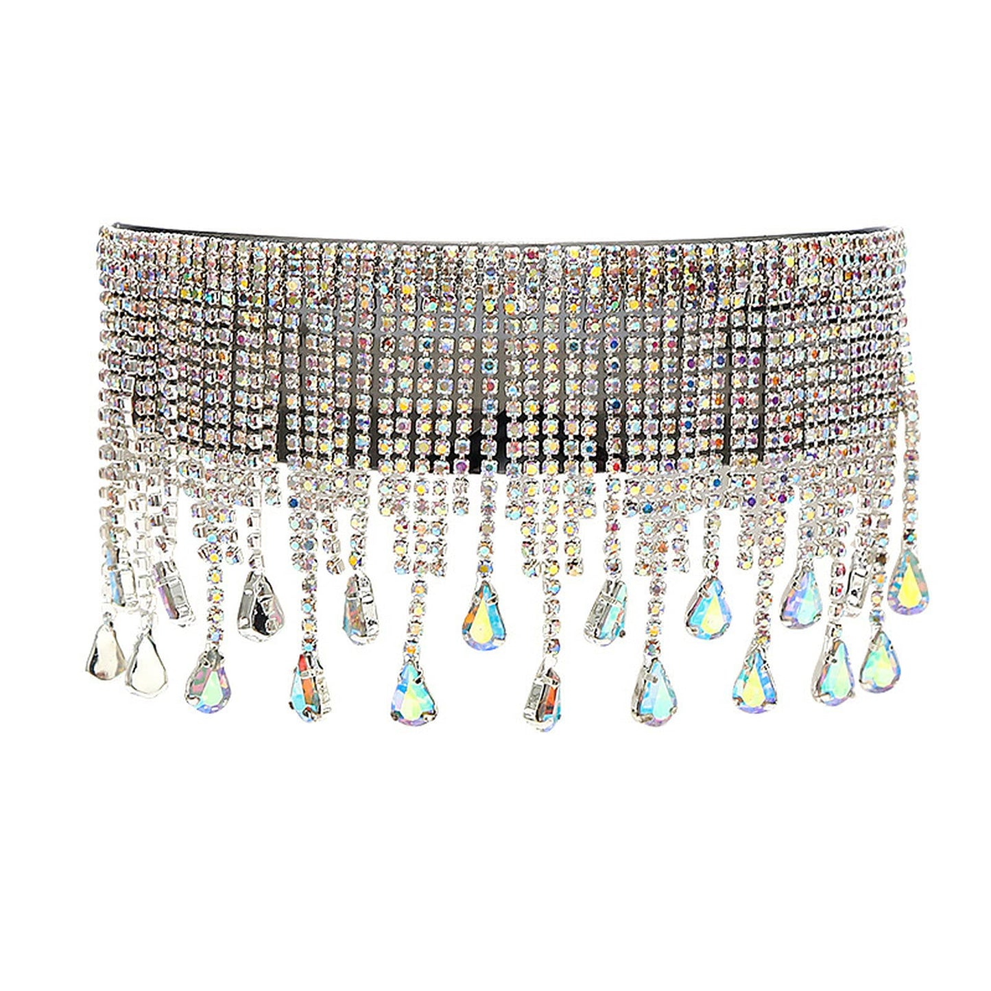 COTIA Oversized Goggles Sunglasses Women Luxury Fsahion Tassel Crystal Diamond Sun Glasses Mask Steampunk Eye Protection Glasses (black)