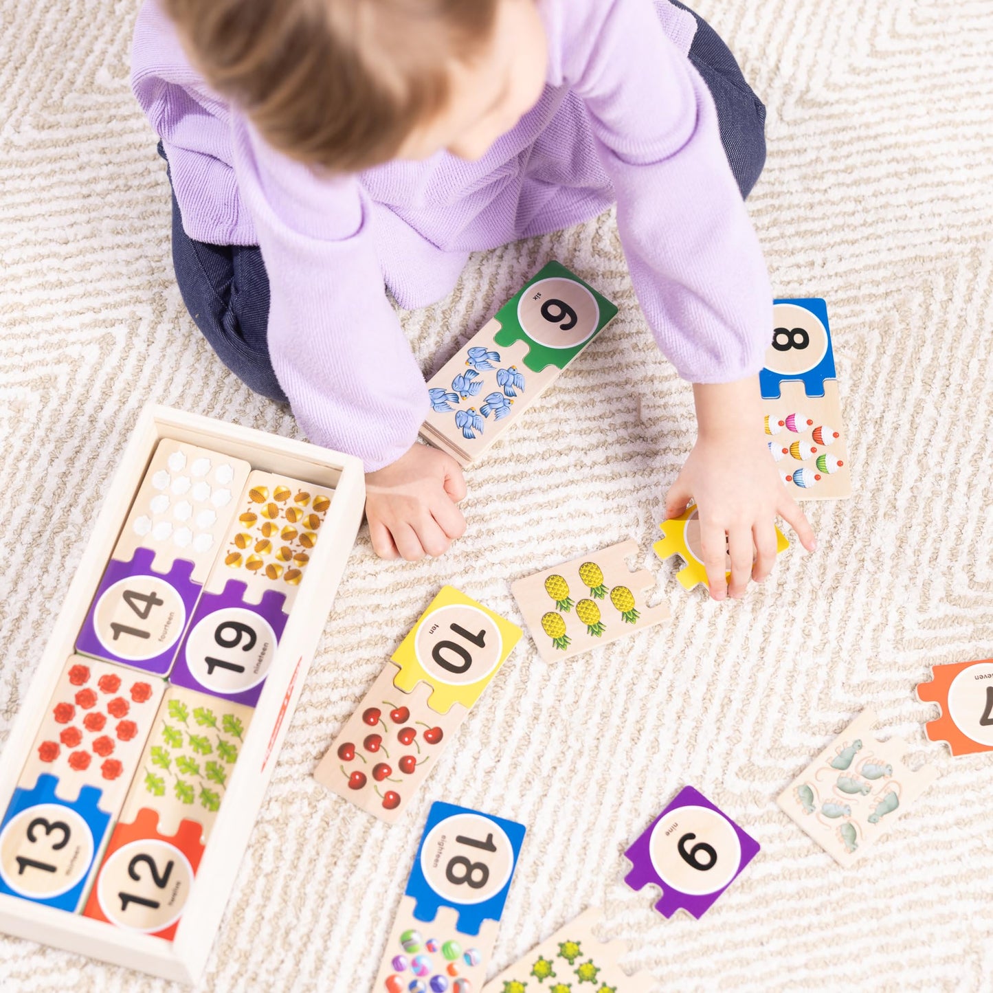 Melissa & Doug Self-Correcting Wooden Number Puzzles with Storage Box (40 pcs)