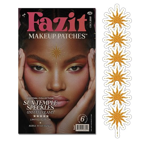 Fazit Makeup Patches - Sun Temple Speckles - Glow Up Make-Up Patches - Cute Glitter Makeup Accessories for Women - Cosmetic Glitter for Face
