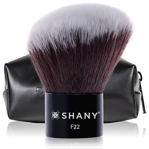 SHANY Angled Kabuki-Blush & Bronzer- Vegan-friendly, Synthetic Bristles