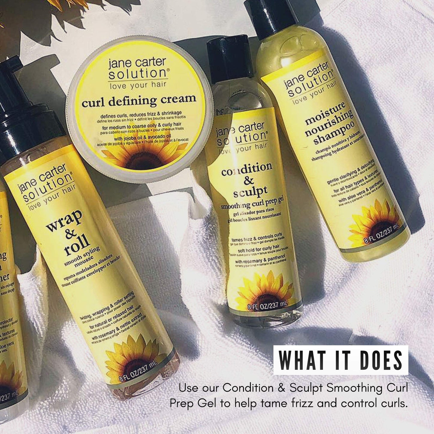 JANE CARTER SOLUTION Condition & Sculpt Smoothing Curl Prep Gel (8oz) - Soft Hold, Smoothing, Moisturizing
