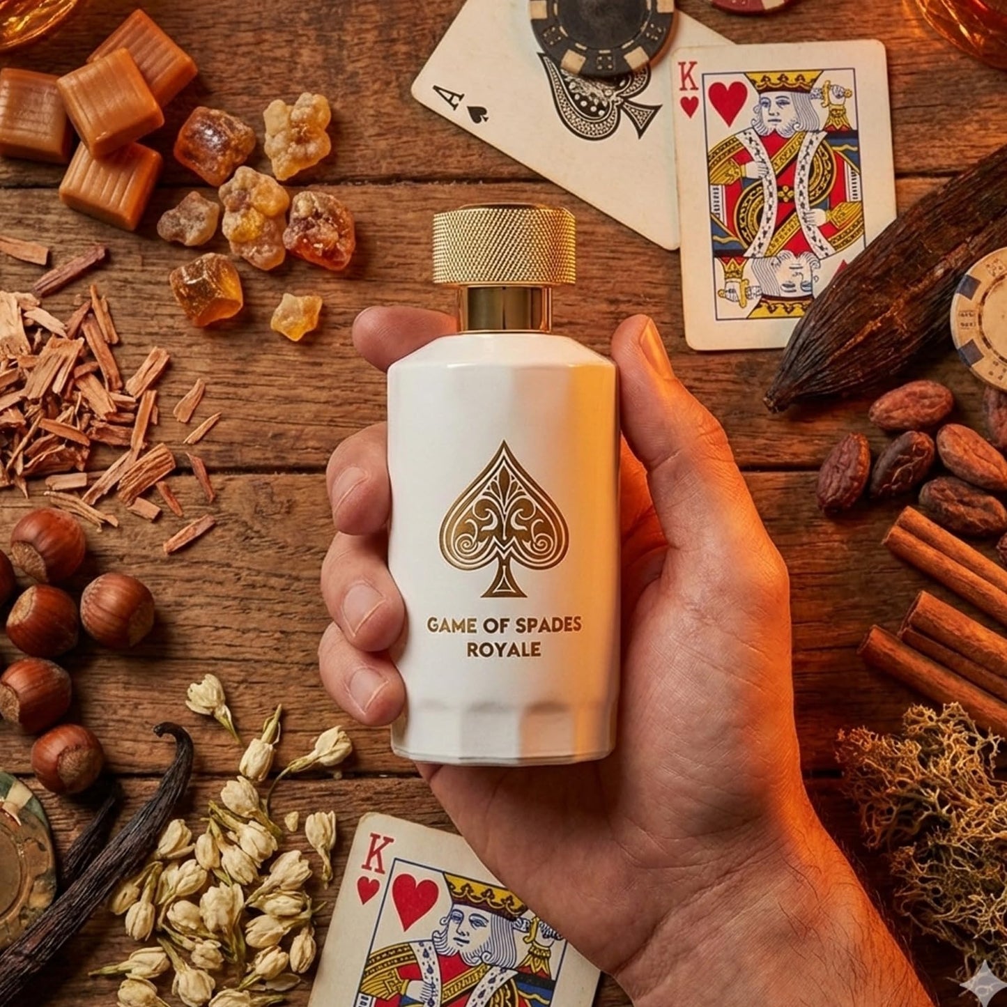 Jo Milano Game of Spades Royale Parfum Spray | 3.4 oz (100ml) | Oud Wood, Amber, Musk, Floral, Caramel Scent | Long Lasting Fragrance for Men and