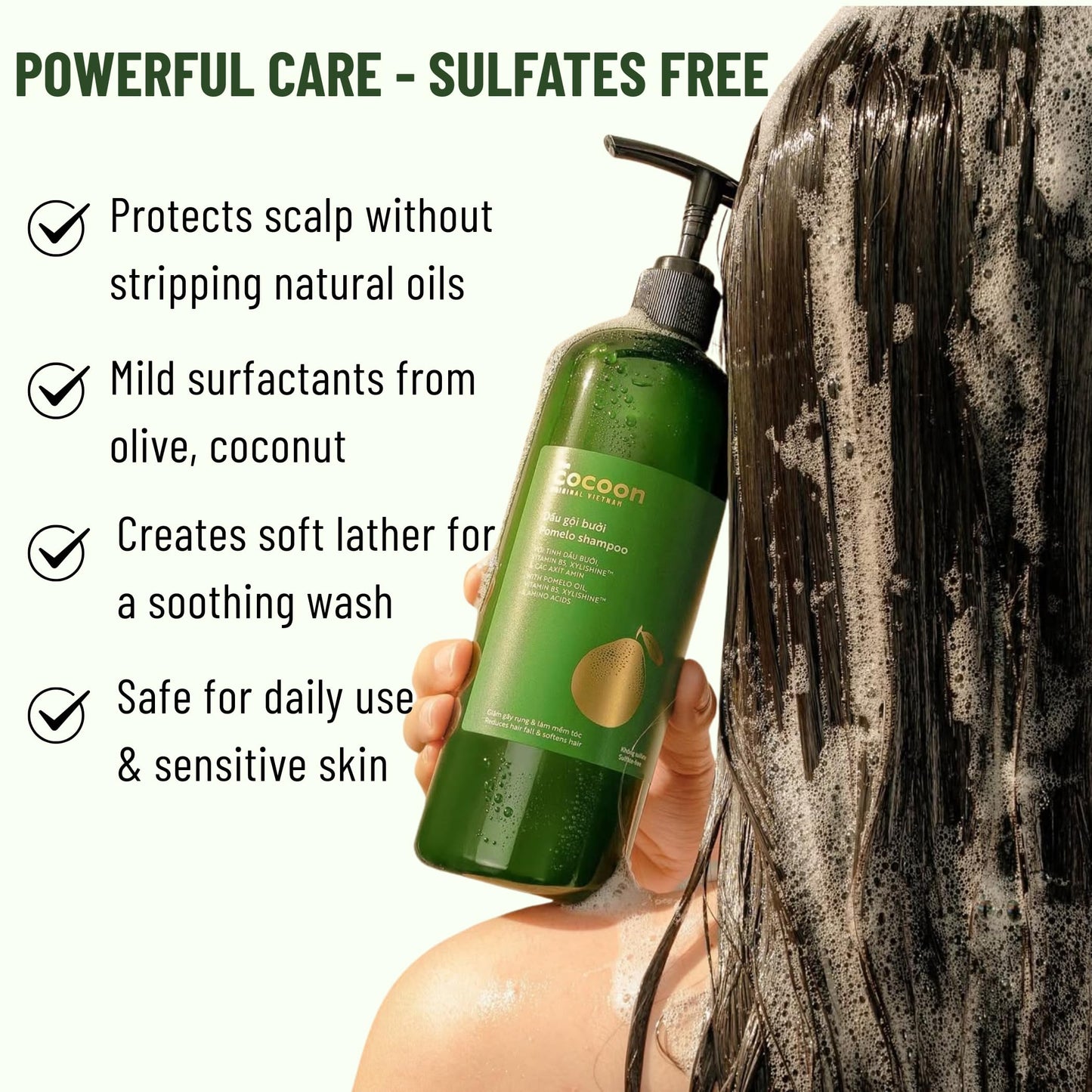 Cocoon Ultimate Hair Repair Set (SAVE 30%): Pomelo Tonic 4.7 fl oz, Shampoo & Conditioner 16.9 fl oz each, and Hair Mask 6.7 fl oz
