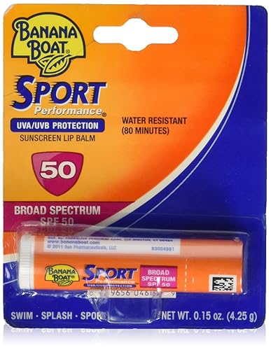 Banana Boat Sport Performance Sunscreen Lip Balm SPF 50 0.15 oz (Pack of 12)