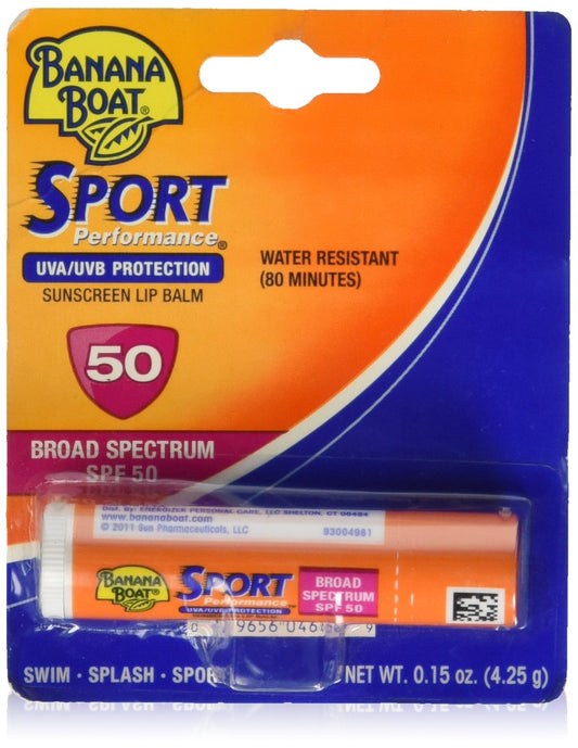 Banana Boat Sport Performance Sunscreen Lip Balm SPF 50 0.15 oz (Pack of 12)