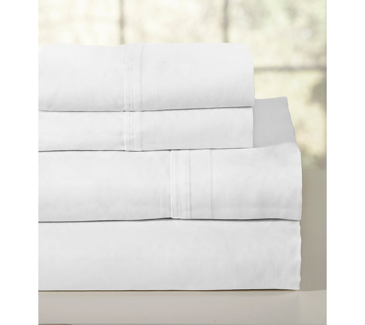 Pointehaven Lullaby Bedding 200 Thread Count Combed Cotton Sheet Set Twin, White