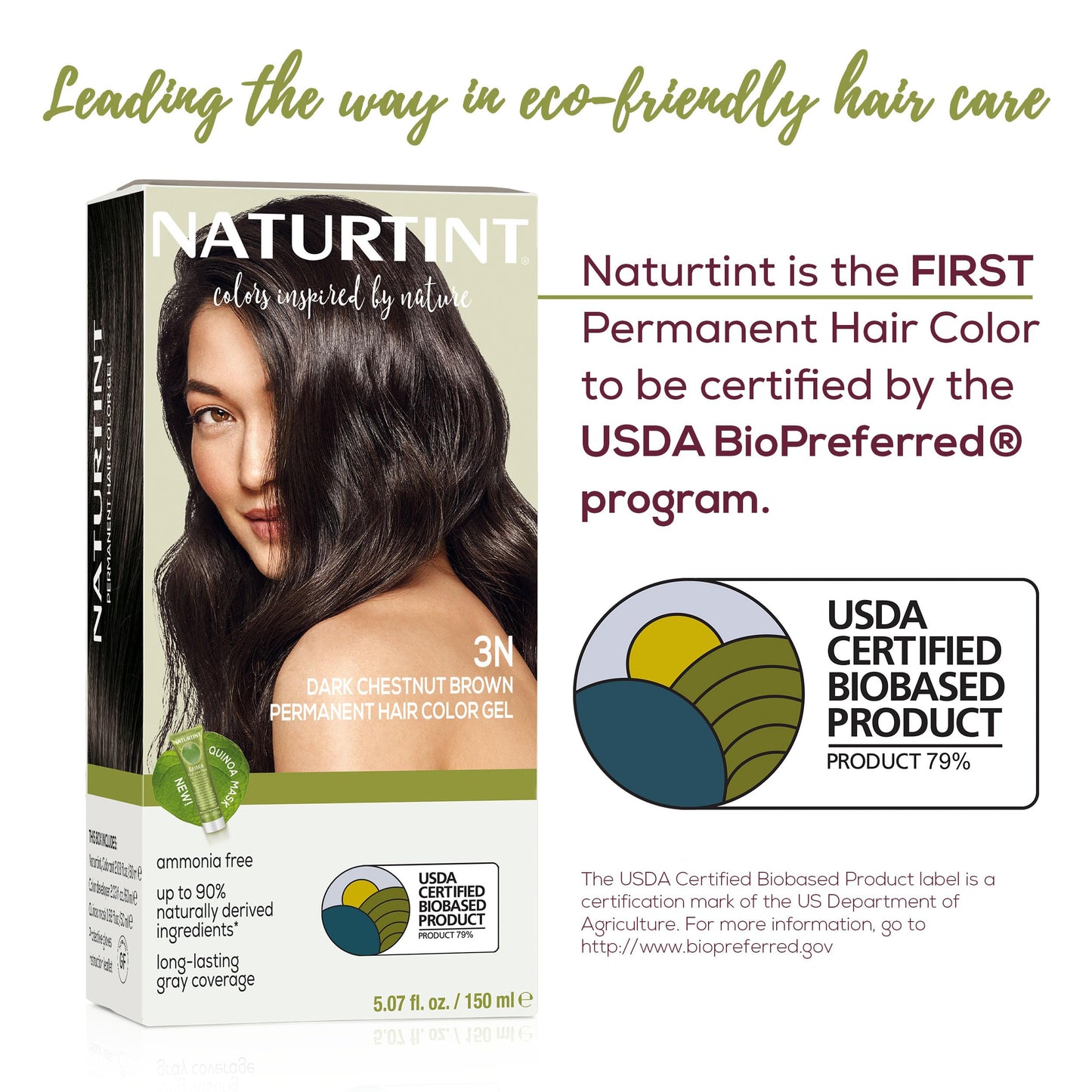 Naturtint 3N Dark Chestnut Brown Permanent Hair Color (Pack of 1), Ammonia Free, Vegan, Cruelty Free, up to 100% Gray Coverage, Long Lasting Results