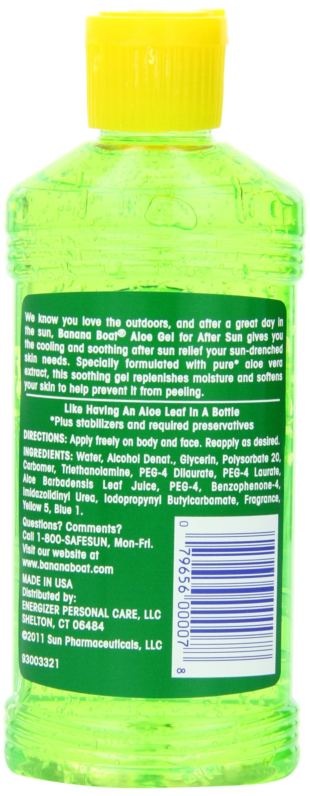 Banana Boat Aloe Vera Sun Burn Relief Sun Care After Sun Gel - 8 Ounce (Pack of 4)