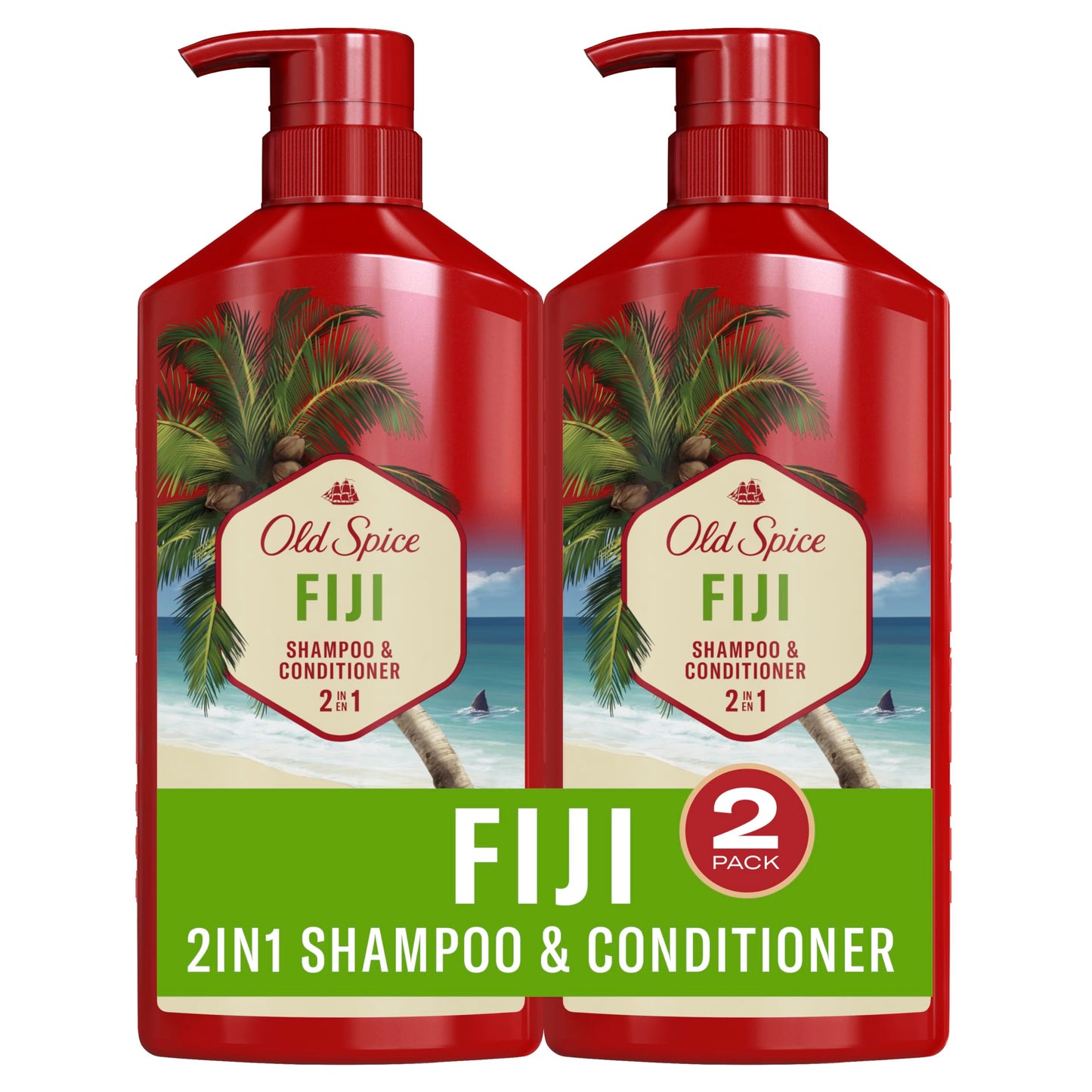 Old Spice Mens 2-in-1 Shampoo and Conditioner Set, Fiji, Coconut & Tropical Wood Scent, For All Hair Types, Healthier, Fuller, Moisturized Looking Beauty and Personal Care Old Spice