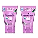 Alba Botanica Very Emollient, Kids Sunscreen SPF 45 4 oz (Pack of 2)